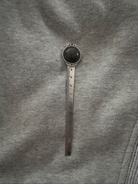 Silver Tone Bookmark with Black Round Stone